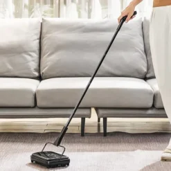 Mattsopmaskin, 7,87 tum sopbanor, manuell golvsopmaskin, 300 ml soptunna för hemmakontor, rengör damm och husdjurshår.