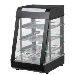 Matvarmhållare, 3-nivåer, 38,5x47x64 cm, rostfritt stål