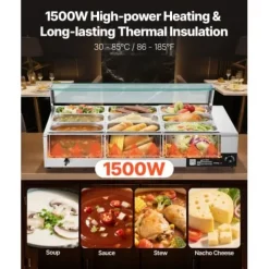 Matvärmare, 110x57x38,5 cm, rostfritt stål