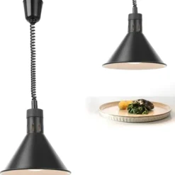 Matvärmningslampa - hängande konisk svart diameter. 275 mm 250 W - Hendi 273845