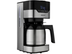 Kaffemaskiner & Espresso-MEDION MD 18458, Droppande kaffebryggare, 1,2 l, Malat kaffe, 900 W, Svart, Rostfritt stål