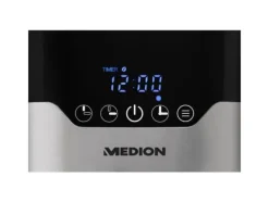 Kaffemaskiner & Espresso-MEDION MD 18458, Droppande kaffebryggare, 1,2 l, Malat kaffe, 900 W, Svart, Rostfritt stål