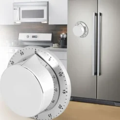 Äggklockor-Mekanisk kökstimer - Magnetisk bas, silver