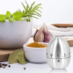 Äggklockor-Mekanisk kökstimer äggklocka rostfritt stål Silver