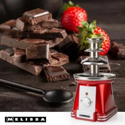MELISSA Chokladfontän | 90 B | 32 cm | 3 metallnivåer | Röd / Vit