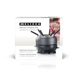 MELISSA Fondueset | 6 personer | 2,3 l | Justerbar temperaturkontroll | 800 W | Cool touch-handtag | Halkskyddade fötter | Överhettningsskydd