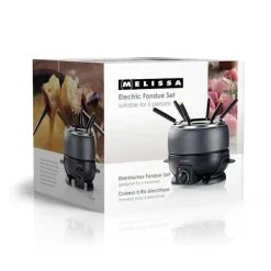 MELISSA Fondueset | 6 personer | 2,3 l | Justerbar temperaturkontroll | 800 W | Cool touch-handtag | Halkskyddade fötter | Överhettningsskydd
