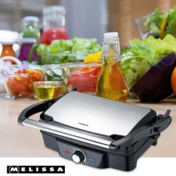 Grillar-MELISSA Panini / bordsgrill 1600W Svart / Rostfritt stål topphölje