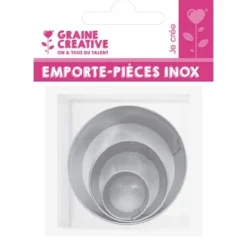 Metallisk rund utstickare 3 stycken