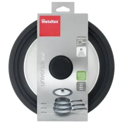 Metaltex lock till stekpanna 20-24 cm glas/silikon/svart