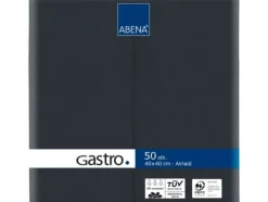 Middagsservett, ABENA Gastro, 1/8-veck, 40x40cm, svart - (12 st.)