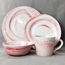 Middagsservis 16 delar Rosa Dahlia