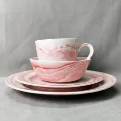 Middagsservis 16 delar Rosa Dahlia