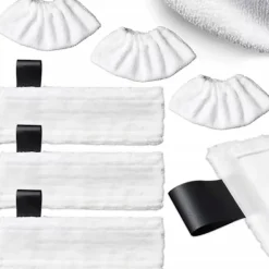 Golv- & Mattrengöring-Mikrofiberdukar till ångtvätt EasyFix 6-pack – 3 golv + 3 handmunstycke | Tvättbar | Ersättningsdel för Karcher SC3 SC4