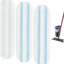 Rengöringsutrustning-Mikrofibermoppdynor - 3-pack, kompatibla med Vileda H2Pro & O-Cedar H2Pro, för effektiv rengöring