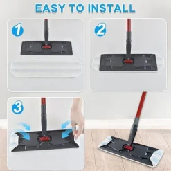 Rengöringsutrustning-Mikrofibermoppdynor - 3-pack, kompatibla med Vileda H2Pro & O-Cedar H2Pro, för effektiv rengöring