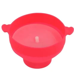 Mikrovågsbar popcornskål med genomskinligt lock och handtag hopfällbar popcornmaskin i silikon för Home Rose Red