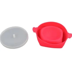 Mikrovågsbar popcornskål med genomskinligt lock och handtag hopfällbar popcornmaskin i silikon för Home Rose Red