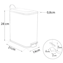 Viking Choice Soptunnor & Papperskorgar-Miljövänlig svart bambu & stål pedalpapperskorg - 5L, stilfull & hållbar badrumspapperskorg