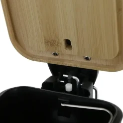 Viking Choice Soptunnor & Papperskorgar-Miljövänlig svart bambu & stål pedalpapperskorg - 5L, stilfull & hållbar badrumspapperskorg