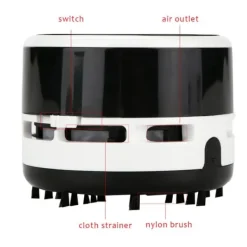 Handdammsugare-Mini bärbar stationär dammsugare kontorsbord dator tangentbord sopmaskin (svart