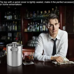 Mini öltunna i rostfritt stål med spirallock Praktiska hem- och hotelltillbehör (2L)