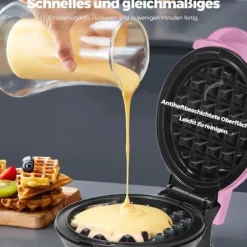 Våffeljärn-Mini Wafflejärn - HIYAA - Rosa - Non-stick - 10,16 cm - Elektrisk