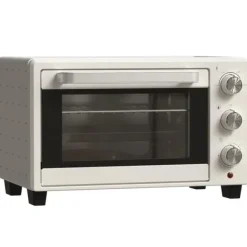 Minibackugn 21 L med rotisserie, 3 lägen, 100–230 °C, galler & plåt, rostfritt/glas, cremevit