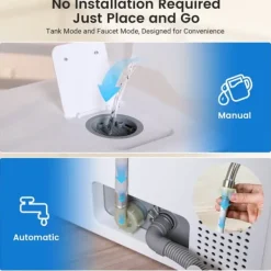 Diskmaskiner-Minidiskmaskin, minidiskmaskin med touchkontroll, 9 program, portabel bordsdiskmaskin, 5,2 liters vattentank, kan användas med/utan vattenanslutning | CDON