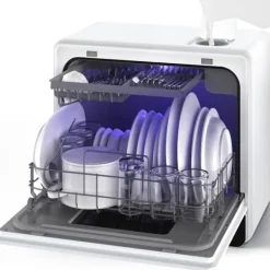 Diskmaskiner-Minidiskmaskin, minidiskmaskin med touchkontroll, 9 program, portabel bordsdiskmaskin, 5,2 liters vattentank, kan användas med/utan vattenanslutning | CDON