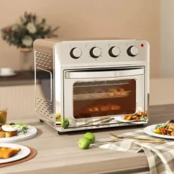 Miniugn med Varmluft och Airfryer, 24L, 1600W, Silver, Rostfritt stål