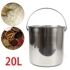 Mjölkburk - Hink - Rostfritt Stål - 20 L - Med Lock - Tjockväggad - Tål Kokande Vatten