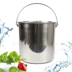 Mjölkburk - Hink - Rostfritt Stål - 20 L - Med Lock - Tjockväggad - Tål Kokande Vatten