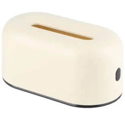 Mjukpappershållare Vattentät Enkel Krämgul Vidöppningsbar plast Mjukpapperslåda för kontor sovrum Vardagsrum