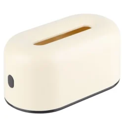 Mjukpappershållare Vattentät Enkel Krämgul Vidöppningsbar plast Mjukpapperslåda för kontor sovrum Vardagsrum