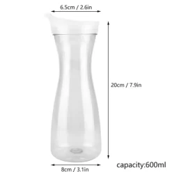 Karaffer-600ml akryl transparent juiceflaska vattenkanna iskall juicekanna med lock för bar hemmabruk