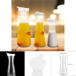Karaffer-600ml akryl transparent juiceflaska vattenkanna iskall juicekanna med lock för bar hemmabruk