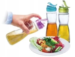 275ML ​​OLIVOLJEFLASKA GLAS 1 st. MED HANDTAG OCH LOCK FÖR OLJA OCH ÄTTIKA