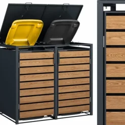 Viking Choice Modern 240L Dubbel Soptunnelskydd med Väderskyddad Design för Trädgårdsförvaring