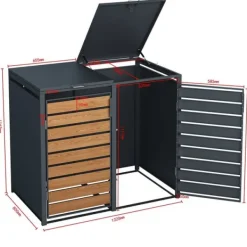 Viking Choice Modern 240L Dubbel Soptunnelskydd med Väderskyddad Design för Trädgårdsförvaring