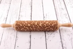 MoodForWood Träkavel, Graverad, 43 cm med Handtag, Perfekt för Bakning - Paradise Pattern