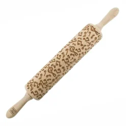 MoodForWood Träkavel, Graverad, 43 cm med Handtag, Perfekt för Bakning - Musik och Noter Mönster