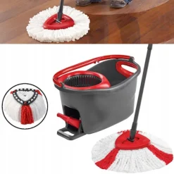 Rengöringsutrustning-Moppdyna roterande 38 cm – Mikrofiber | Tvättbar | Ersättningsdel för Vileda Easy Wring, Turbo