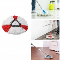 Rengöringsutrustning-Moppdyna roterande 38 cm – Mikrofiber | Tvättbar | Ersättningsdel för Vileda Easy Wring, Turbo