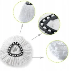 Rengöringsutrustning-Moppdyna roterande 38 cm – Mikrofiber | Tvättbar | Ersättningsdel för Vileda Easy Wring, Turbo