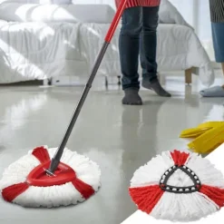 Rengöringsutrustning-Moppdyna roterande 38 cm – Mikrofiber | Tvättbar | Ersättningsdel för Vileda Easy Wring, Turbo