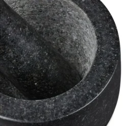 Mortlar & Mortelstötar-Mortel och stöt, Granit, 12x8.5 cm, Svart