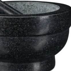 Mortlar & Mortelstötar-Mortel och stöt, Granit, 12x20 cm, Svart