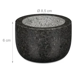 Mortlar & Mortelstötar-Mortel och stöt, Granit, 6x8,5 cm, Grå