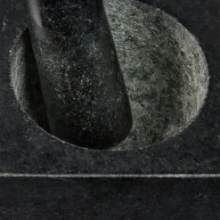 Mortel och stöt, Granit, 9.5x11x11 cm, Svart